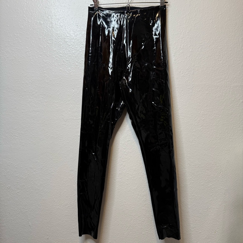 Commando Faux Patent Leather Shiny Black Leggings Size Medium